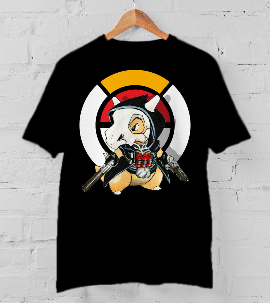 Pokemon X Over Cubone X Reaper Hood Dual Guns T-Shirt