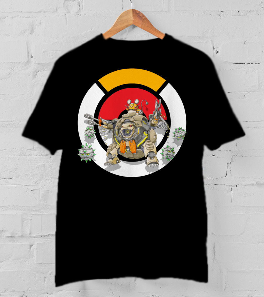 Pokemon X Over Dedenne X Hammond Logo Circle With Ferrothorn T-Shirt