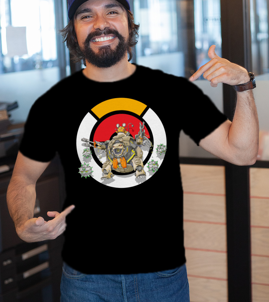 Pokemon X Over Dedenne X Hammond Logo Circle With Ferrothorn T-Shirt