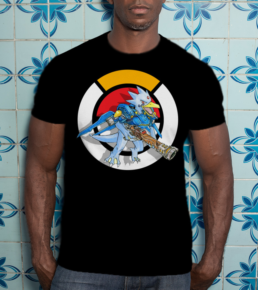 POKEMON X OVERWATCH GOLDUCK X PHARAH Crossover T-Shirt