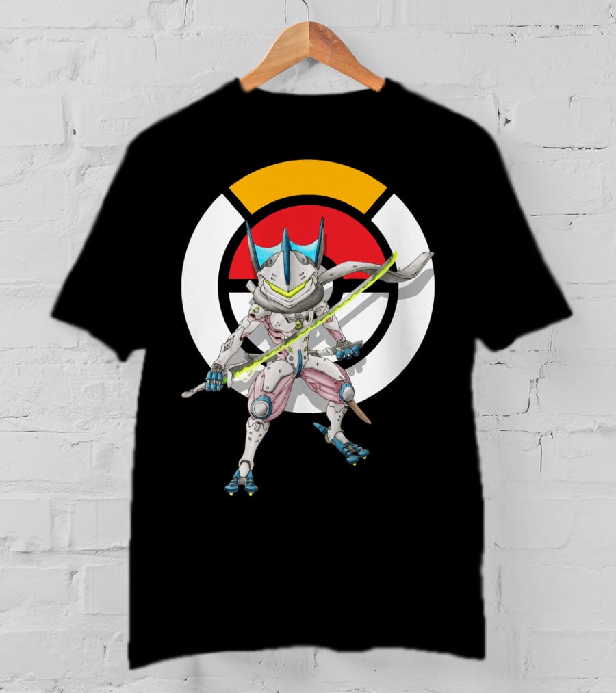 POKEMON OVERWATCH GRENINJA GENJI Crossover Fusion T-Shirt