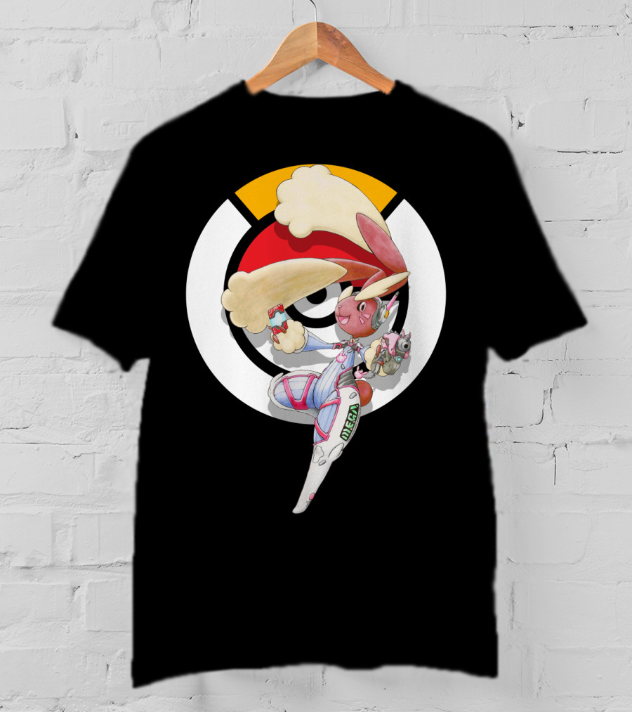 Pokemon X Overwatch Lopunny D.va Mecha Crossover T-Shirt