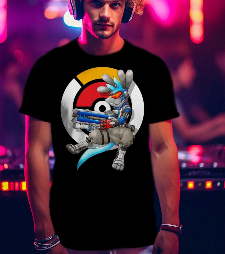 Pokemon X Overwatch Lucario X Soldier T-Shirt