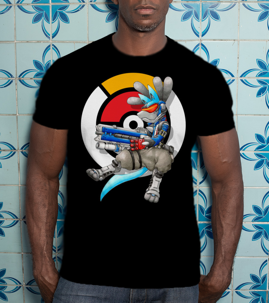 Pokemon X Overwatch Lucario X Soldier T-Shirt