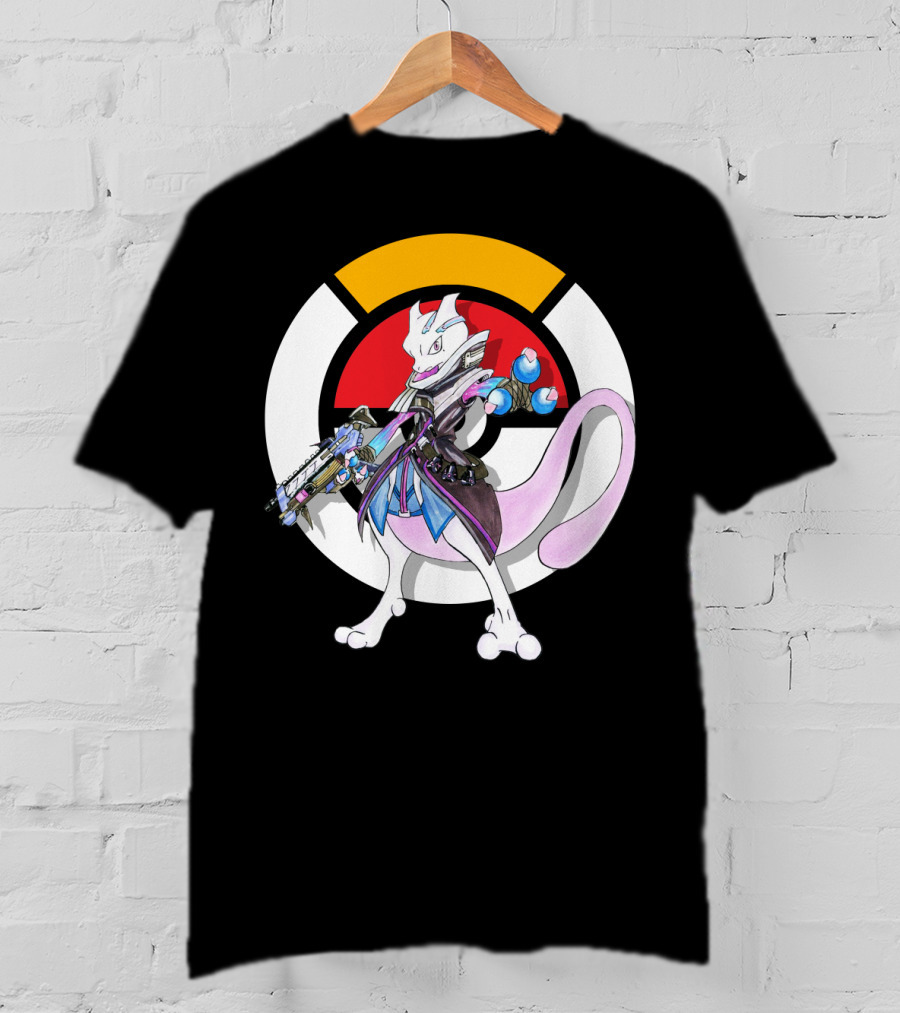 Pokemon X Overwatch Mewtwo X Sombra Icon Mashup T-Shirt