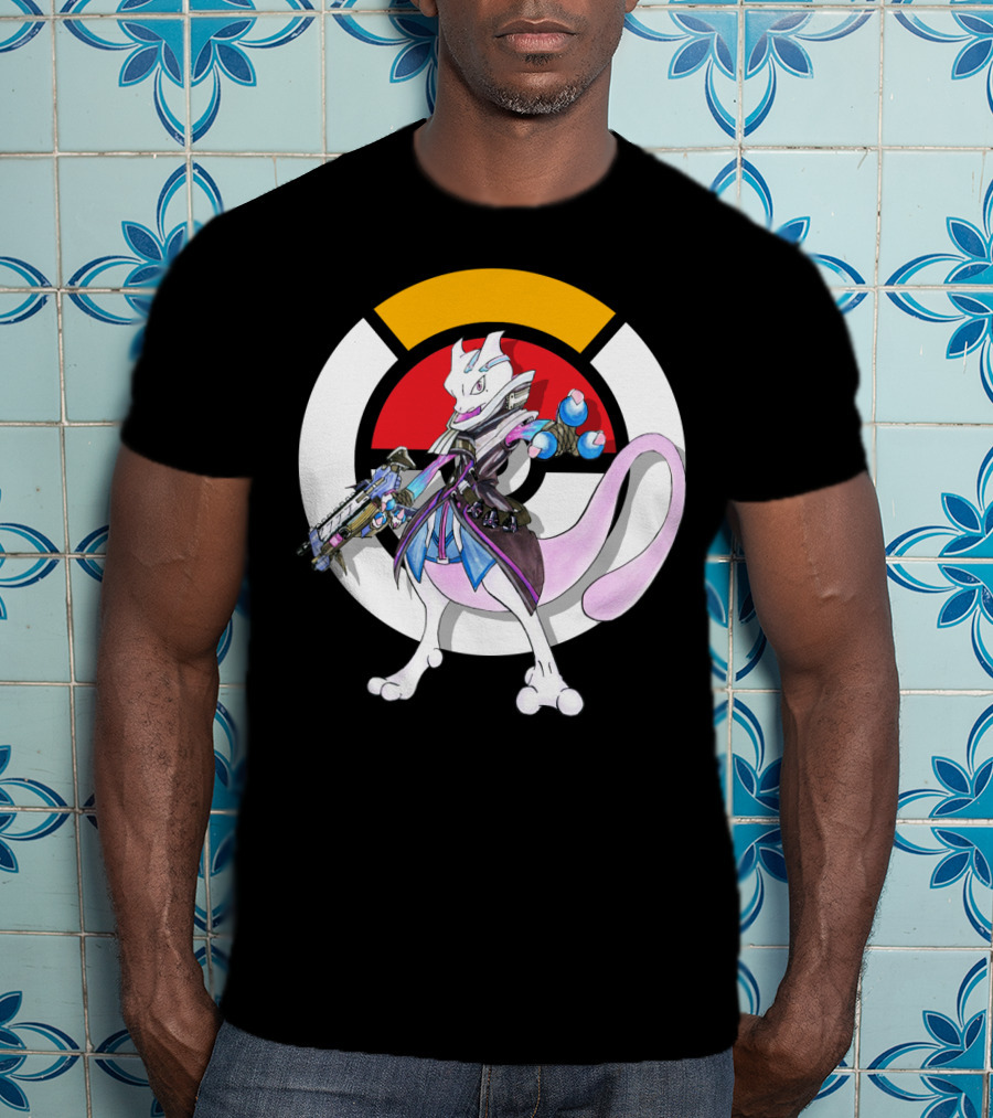 Pokemon X Overwatch Mewtwo X Sombra Icon Mashup T-Shirt