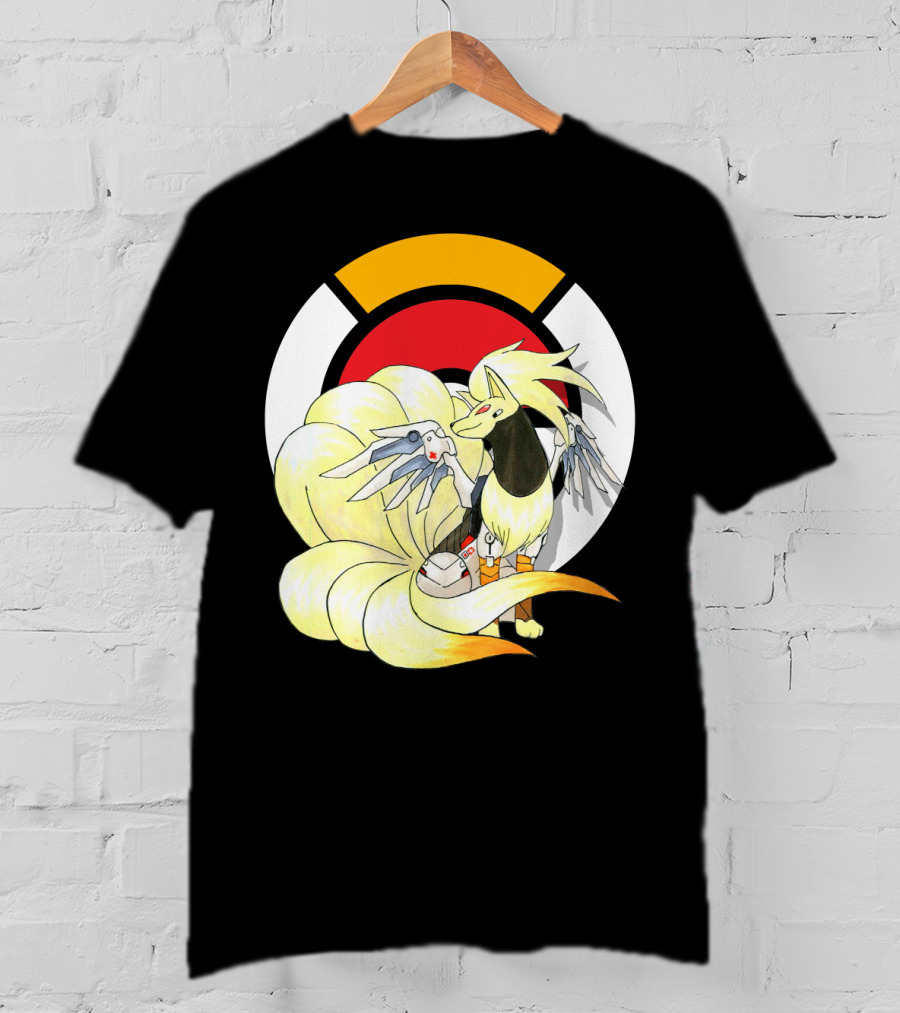 POKEMON X NINETAILS X MERCY Overwatch Crossover T-Shirt