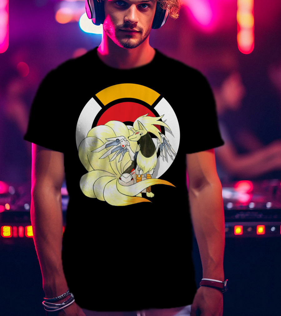 POKEMON X NINETAILS X MERCY Overwatch Crossover T-Shirt