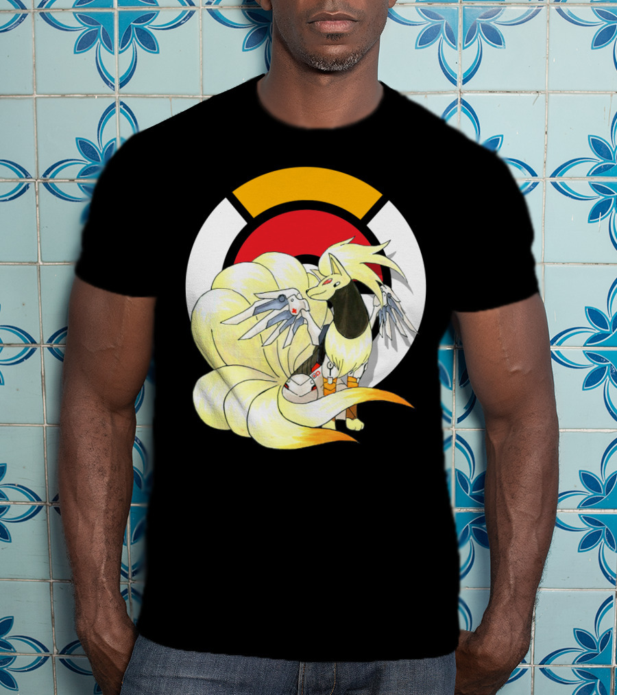 POKEMON X NINETAILS X MERCY Overwatch Crossover T-Shirt