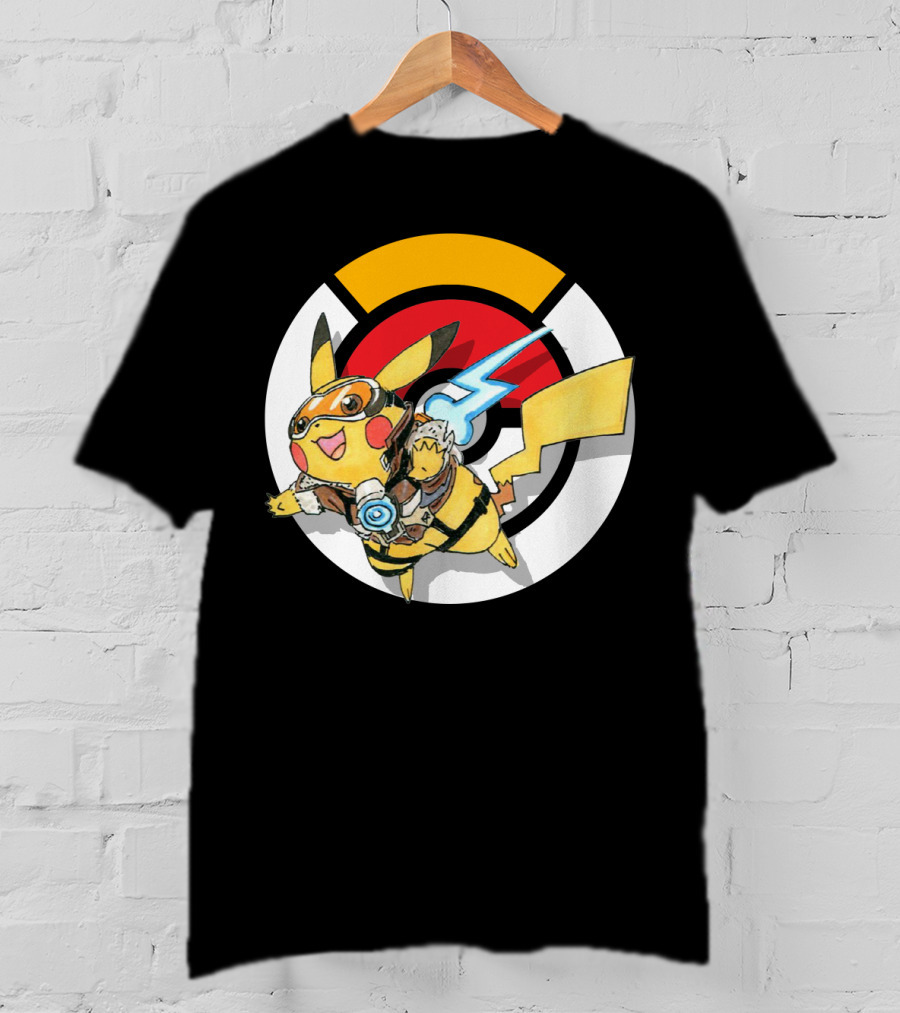 Pokemon X Overwatch Crossover Pikachu X Tracer T-Shirt