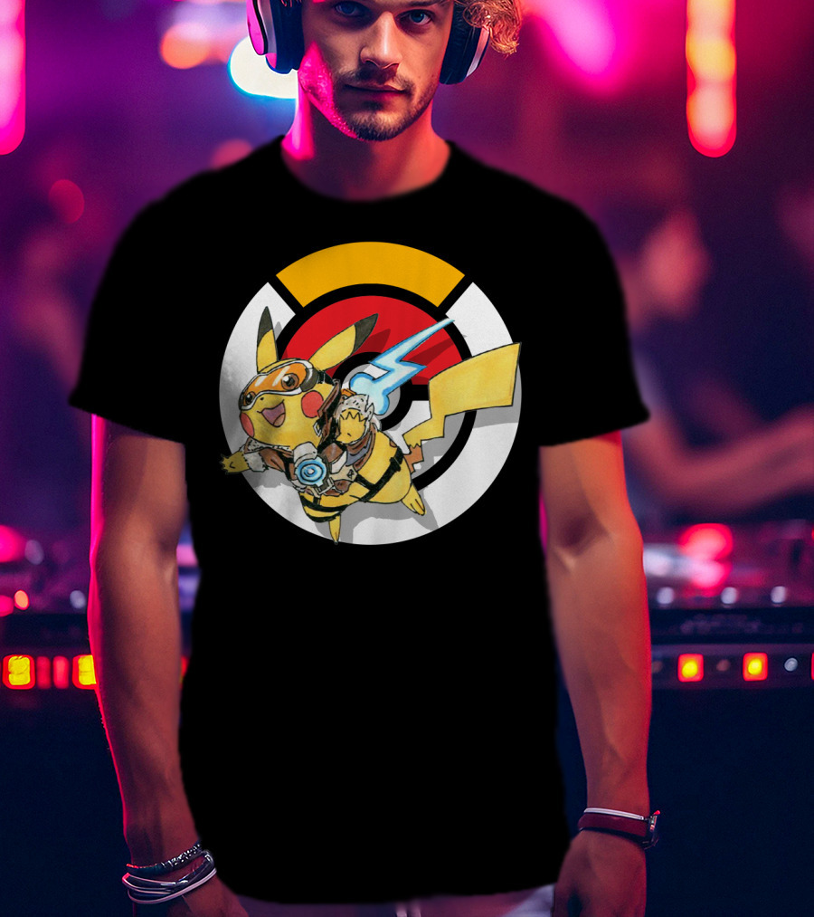 Pokemon X Overwatch Crossover Pikachu X Tracer T-Shirt