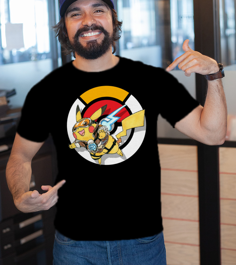 Pokemon X Overwatch Crossover Pikachu X Tracer T-Shirt