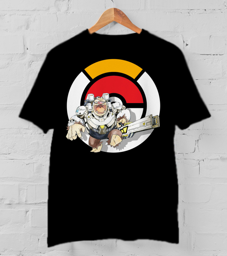 POKEMON X OVERWATCH SLAKING WINSTON Crossover T-Shirt