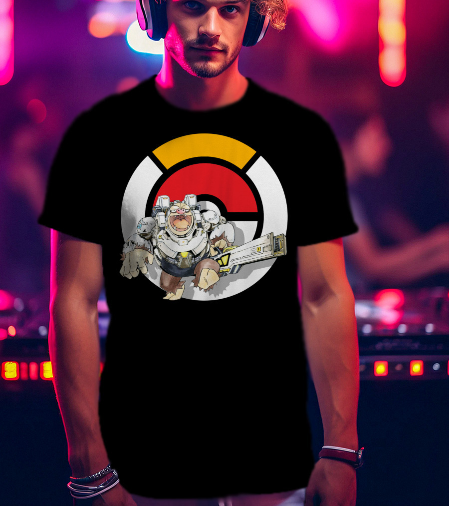 POKEMON X OVERWATCH SLAKING WINSTON Crossover T-Shirt