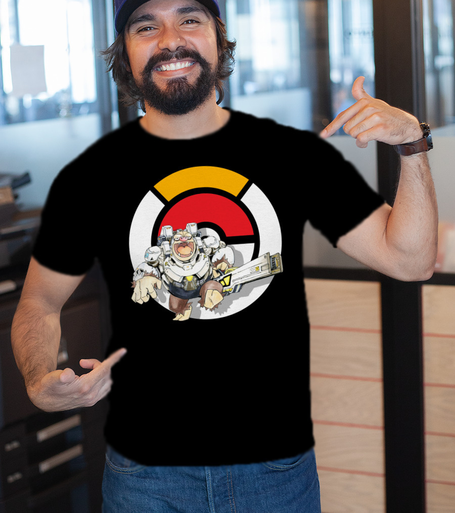 POKEMON X OVERWATCH SLAKING WINSTON Crossover T-Shirt