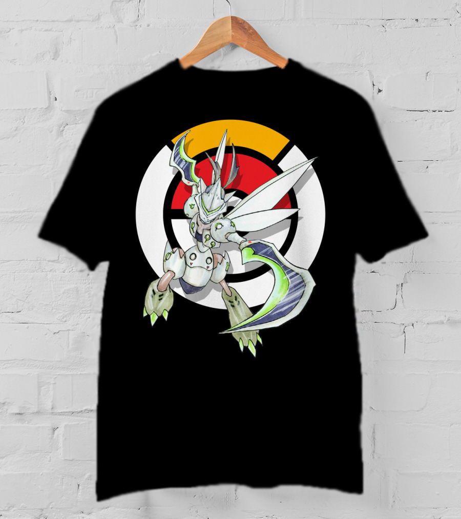 POKEMON X OVER SCYTHER X GENJI Logo Collaboration With Iconic Fusion Character T-Shirt