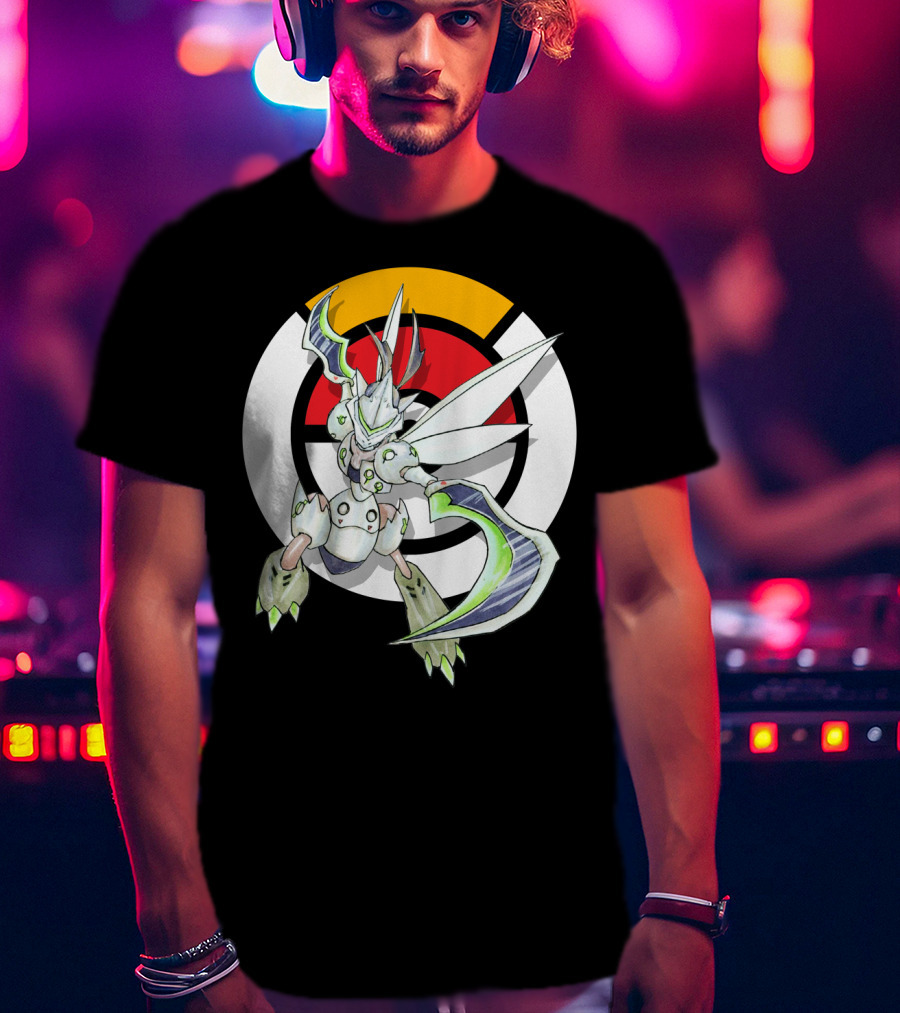 POKEMON X OVER SCYTHER X GENJI Logo Collaboration With Iconic Fusion Character T-Shirt