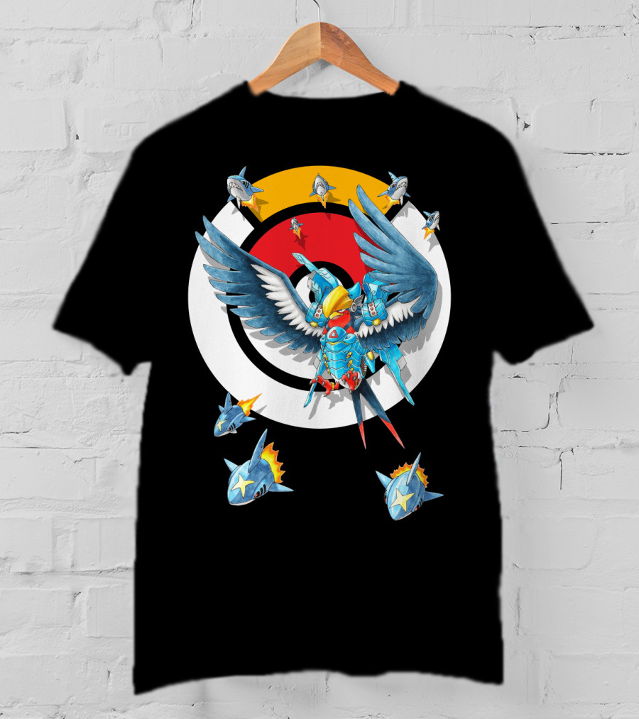 Pokemon Swellow Pharah Battle Symbols Sharks Circle T-Shirt