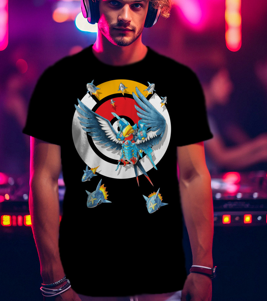 Pokemon Swellow Pharah Battle Symbols Sharks Circle T-Shirt