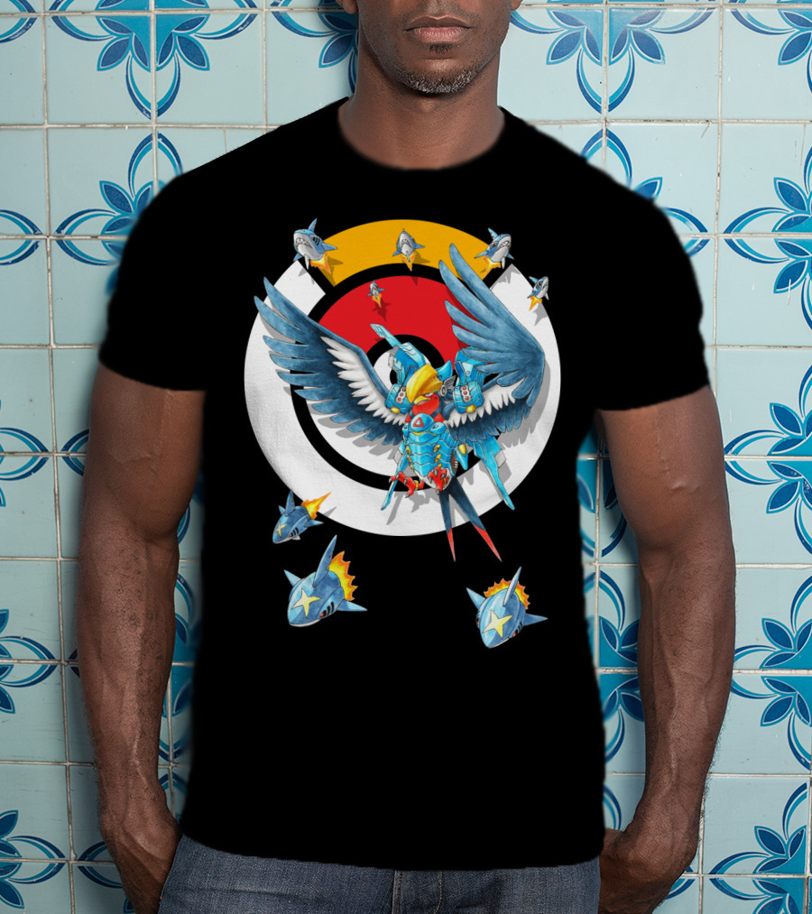 Pokemon Swellow Pharah Battle Symbols Sharks Circle T-Shirt