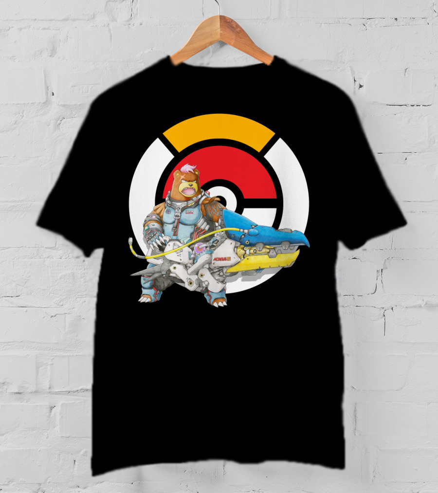 Pokemon X Over Ursaring X Zarya Whale Воина T-Shirt