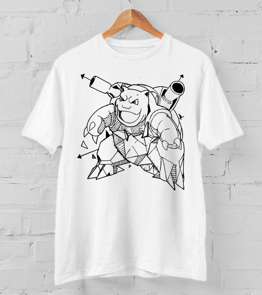 Geometric Pokemon Blastoise Crystalline Structure T-Shirt