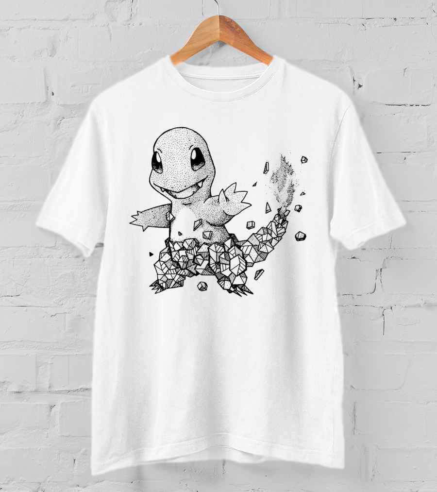 Geometric Charmander Pokemon Crystal Elements T-Shirt