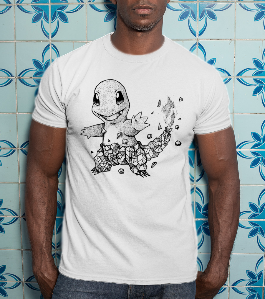 Geometric Charmander Pokemon Crystal Elements T-Shirt