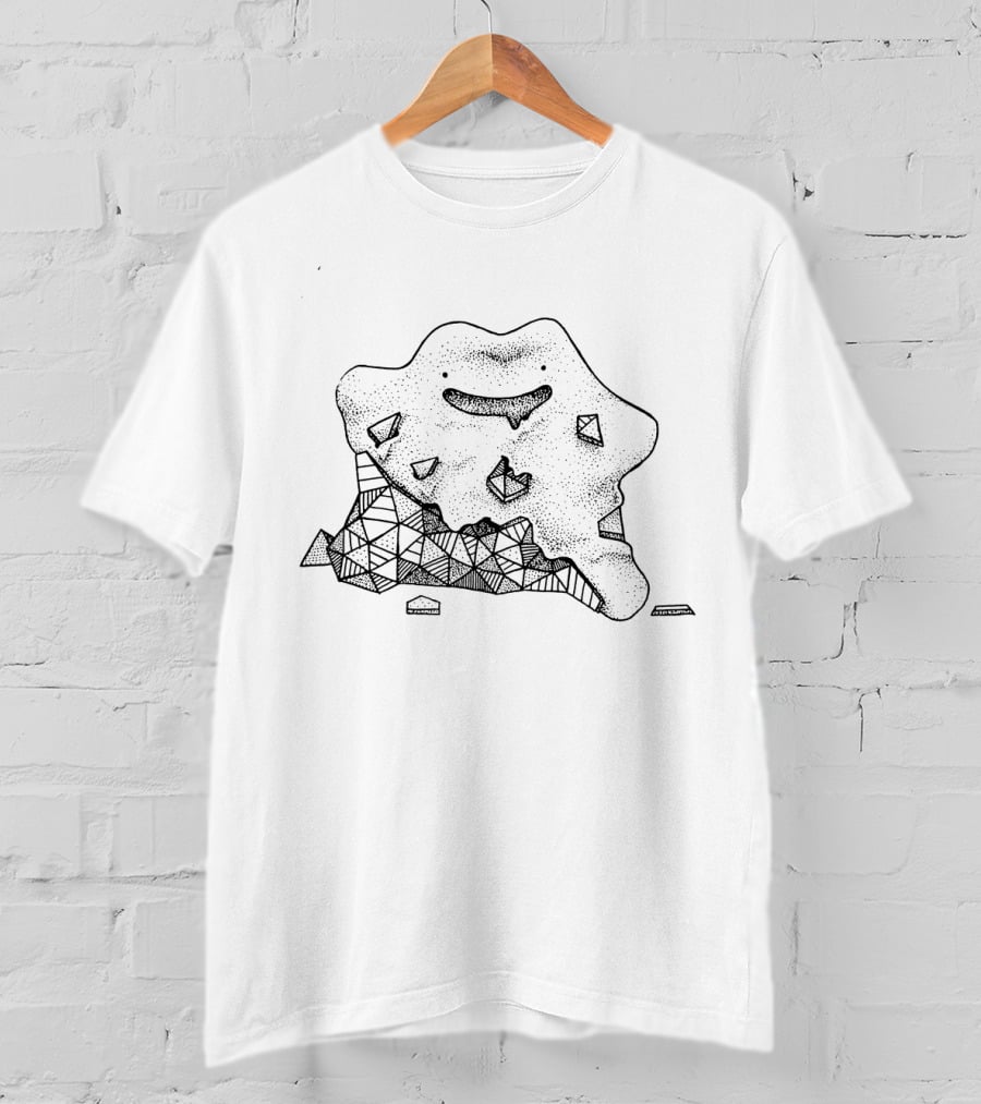 Geometric Ditto Pokemon Triangular Pixel Mash-Up T-Shirt