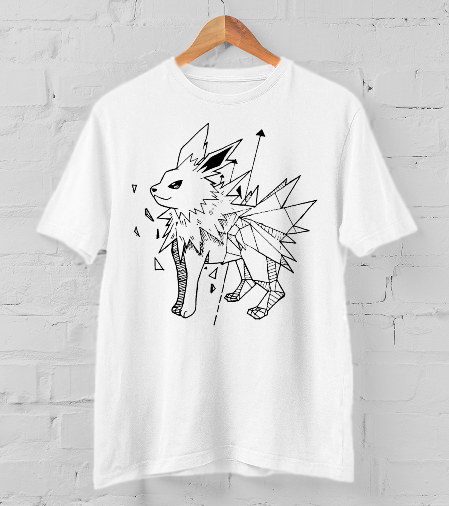 Geometric Jolteon Line Art Pokemon T-Shirt