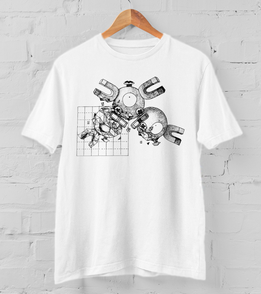 Geometric Pokemon Magneton Grid T-Shirt