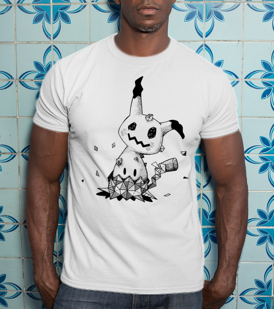 Geometric Pokemon Mimikyu Crystal Shards T-Shirt