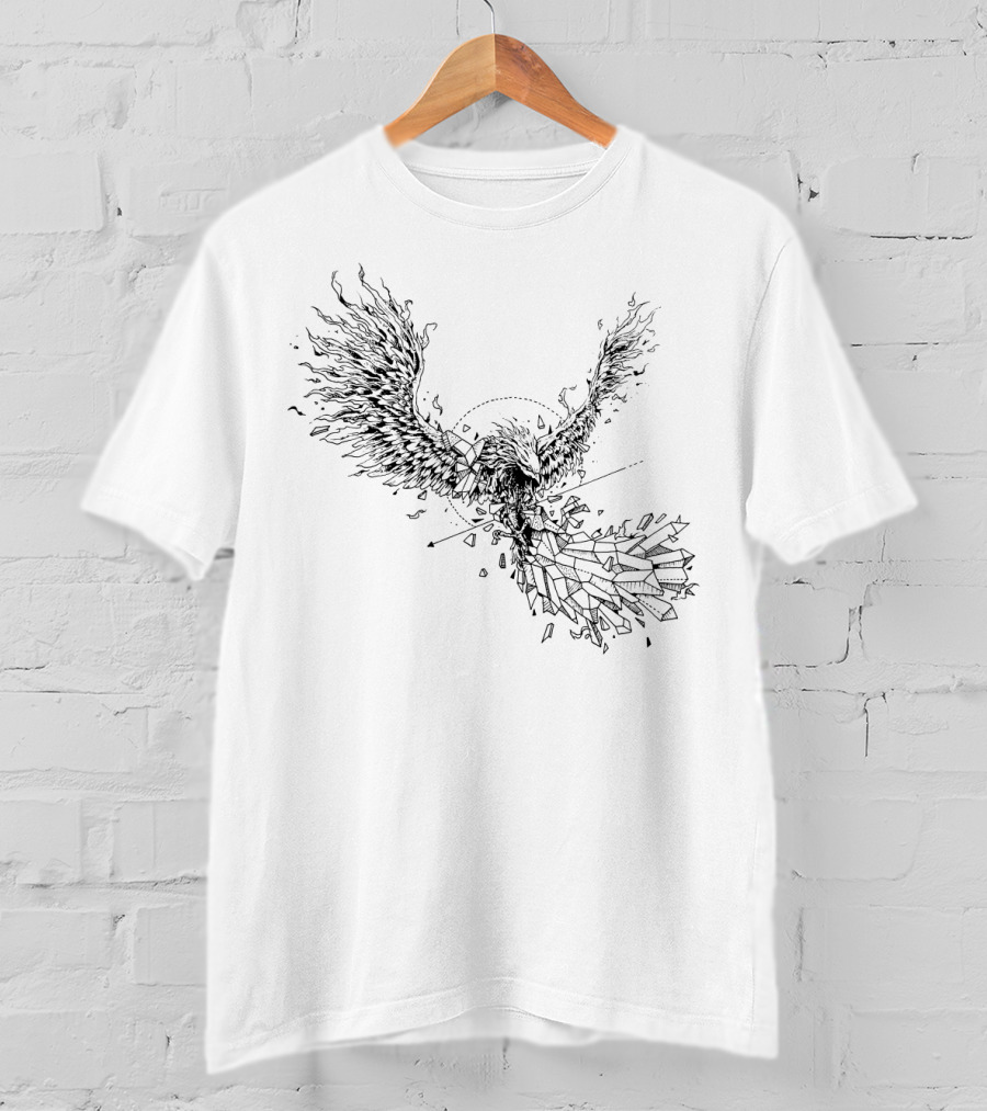 Geometric Pokemon Moltres Line T-Shirt