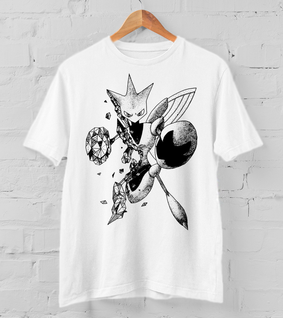 Geometric Scizor Pokemon Dotted T-Shirt