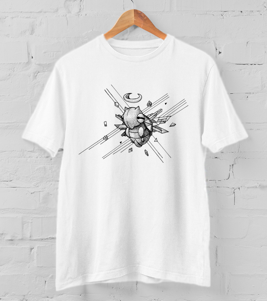 Geometric Pokemon Shedinja With Graphic Lines And Crystals T-Shirt