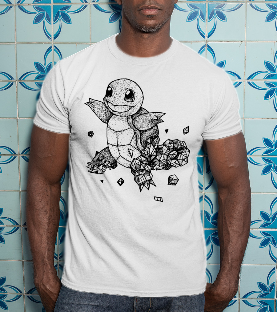 Geology Style Squirtle Polygonal T-Shirt