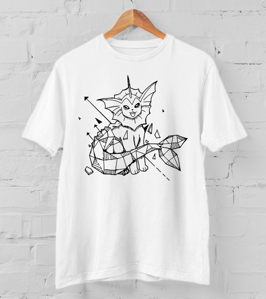 Geometric Pokemon Vaporeon Line T-Shirt