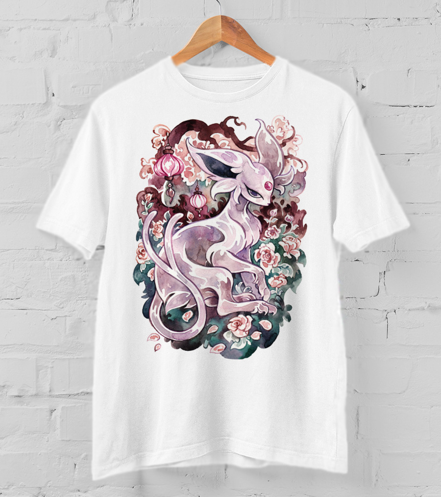 Watercolor Pokemon Espeon IN Floral Ornaments T-Shirt