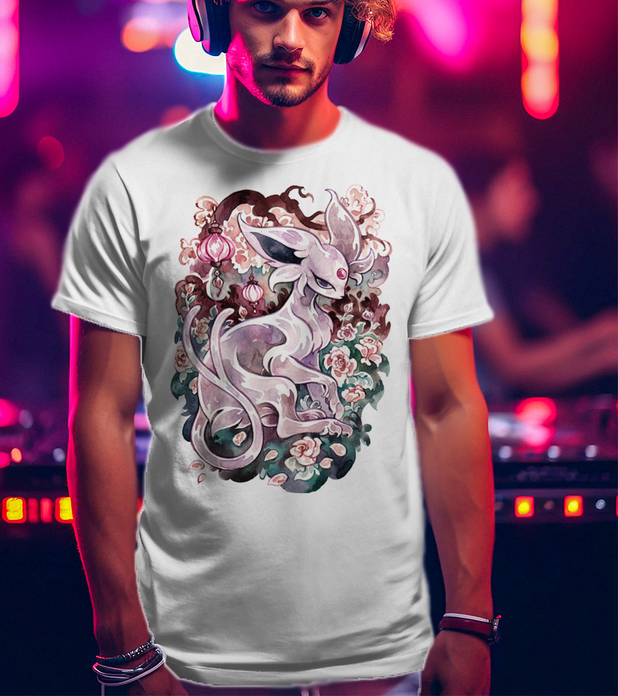 Watercolor Pokemon Espeon IN Floral Ornaments T-Shirt