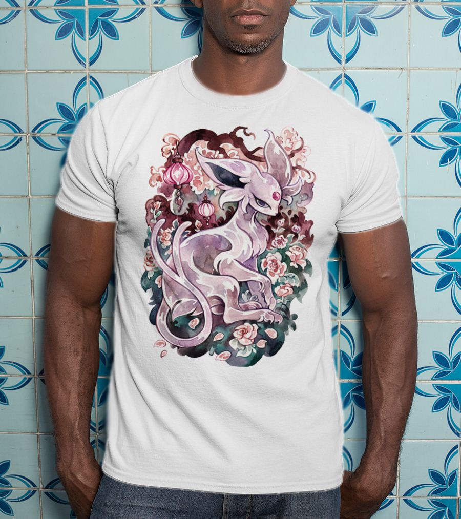 Watercolor Pokemon Espeon IN Floral Ornaments T-Shirt