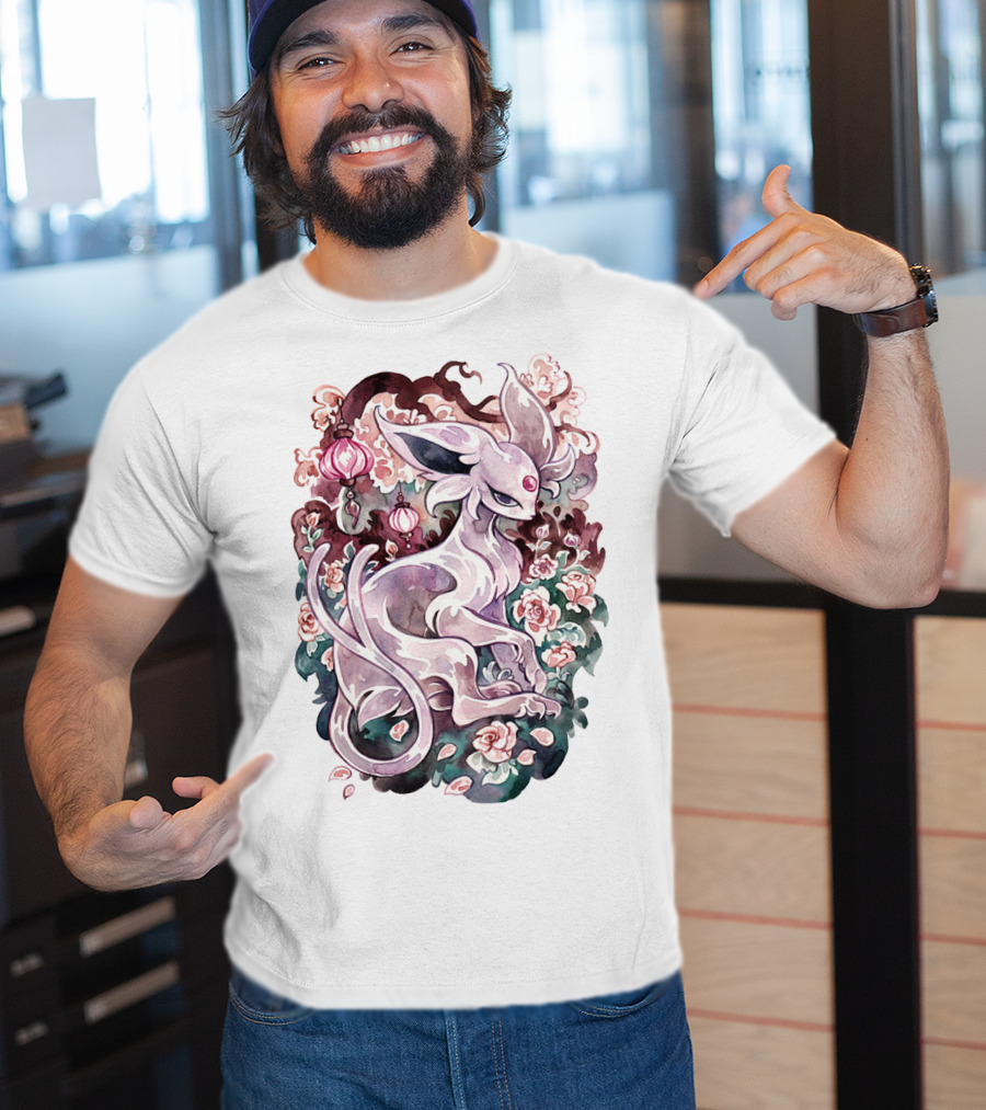 Watercolor Pokemon Espeon IN Floral Ornaments T-Shirt