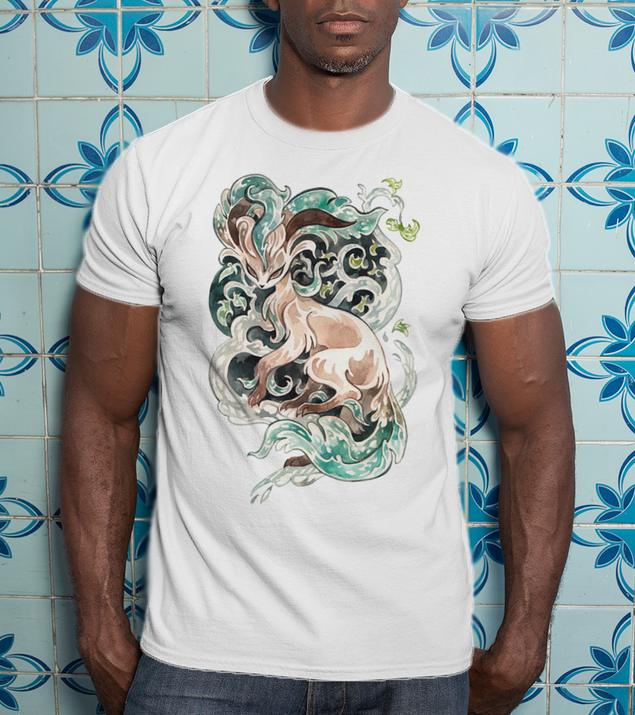 Watercolor Pokemon Leafeon Vivid Artistic T-Shirt