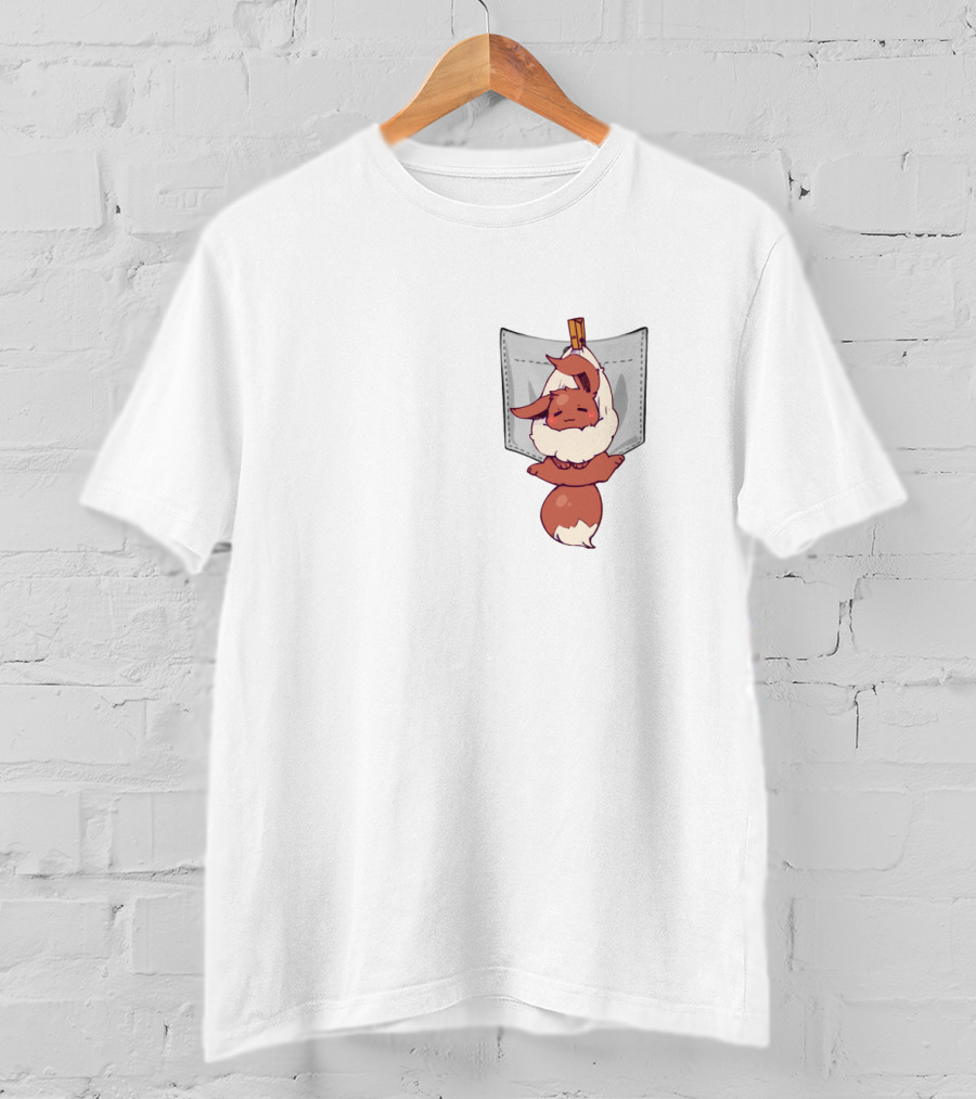 Eevee Pokémon Hanging Cute Pocket T-Shirt
