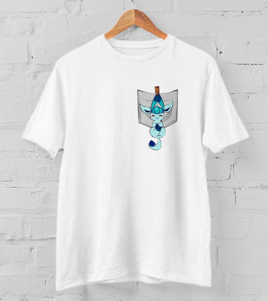 Glaceon Pokemon Pocket Cute Ice Type Creature Playful T-Shirt