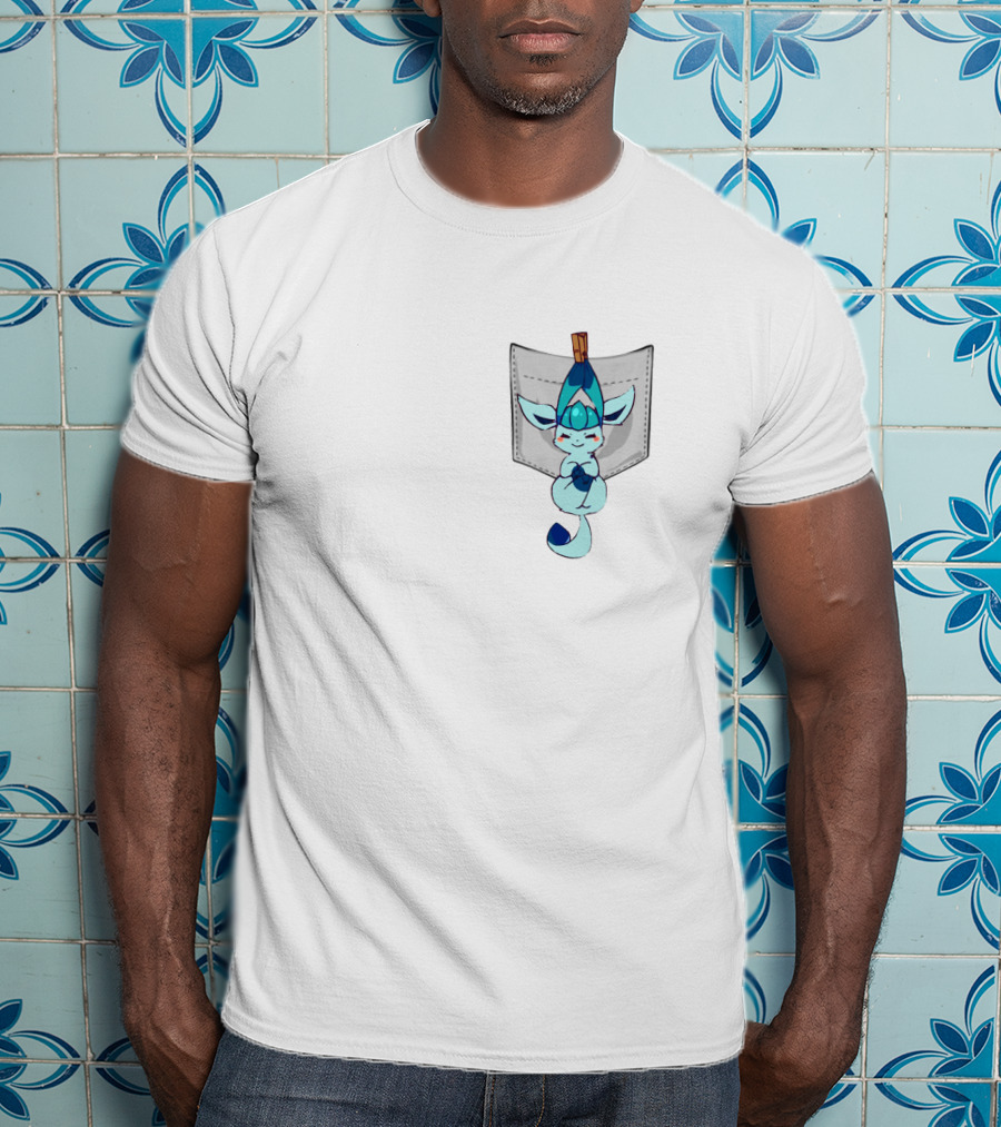 Glaceon Pokemon Pocket Cute Ice Type Creature Playful T-Shirt