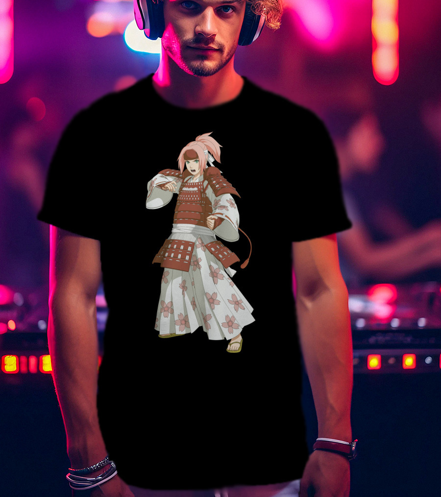 Sakura Samurai Cherry Blossom Warrior Kimono Armor T-Shirt