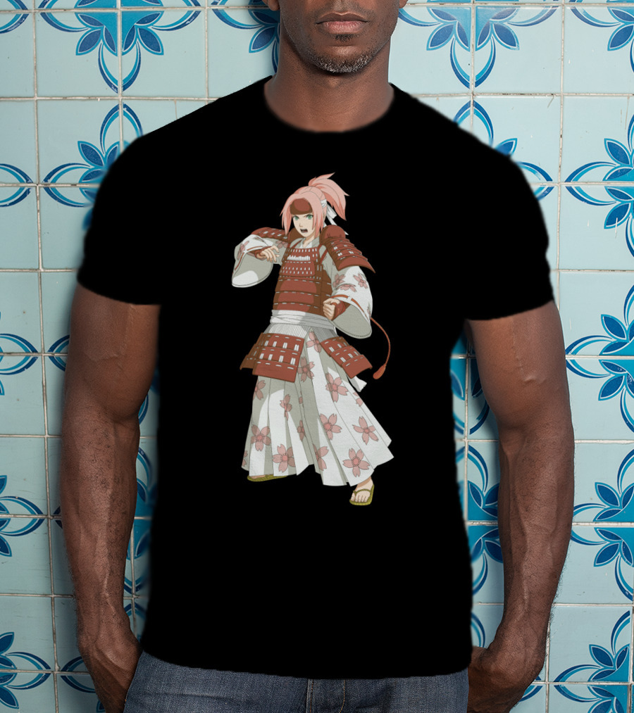 Sakura Samurai Cherry Blossom Warrior Kimono Armor T-Shirt