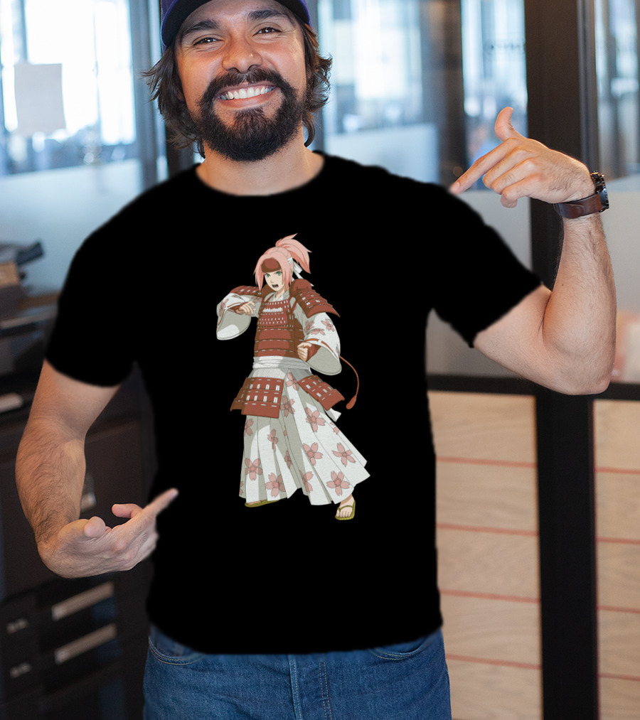 Sakura Samurai Cherry Blossom Warrior Kimono Armor T-Shirt