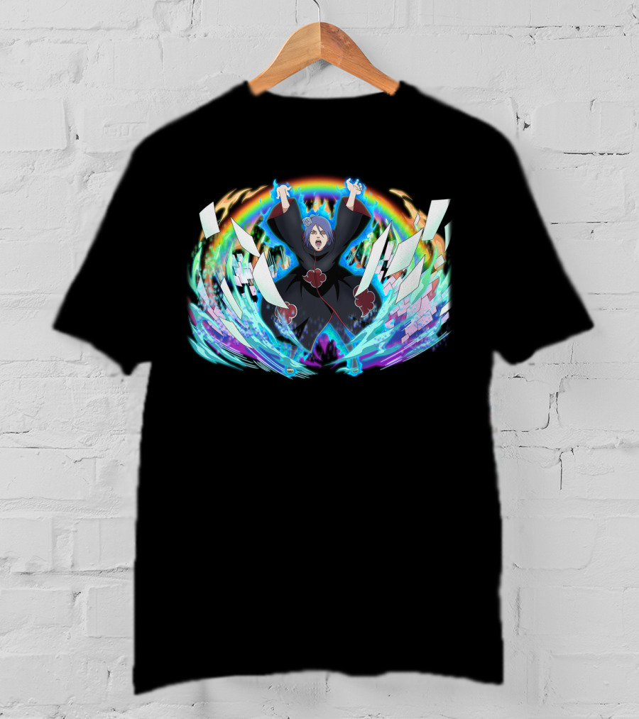Konan Akatsuki Paper Jutsu Rainbow Energy Burst T-Shirt