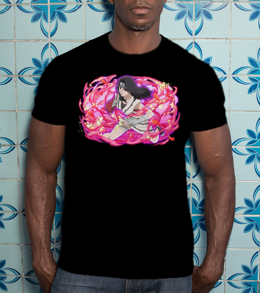 Kurenai Ninja Warrior With Pink Chakra Swirls T-Shirt